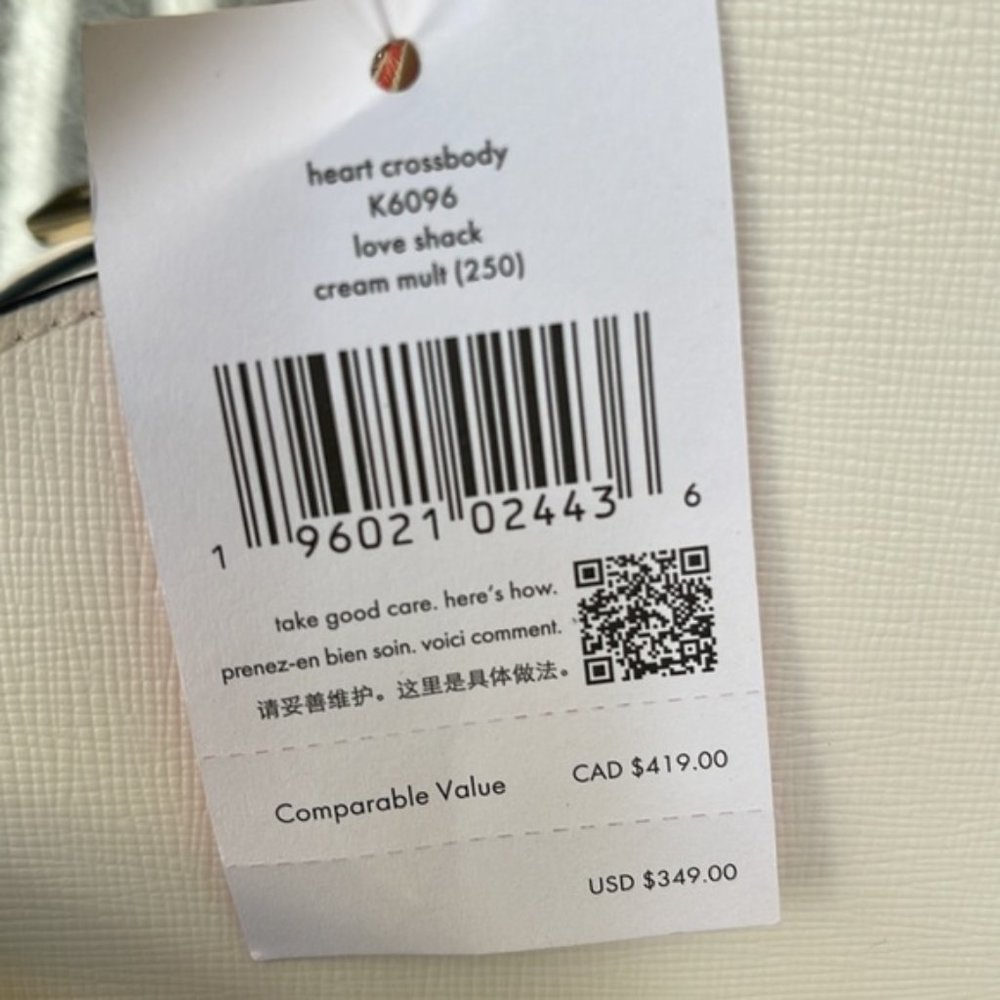 Kate Spade Love Shack Cherry Heart Crossbody Cream Multi - Picture 12 of 16